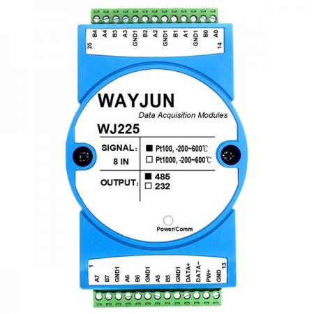 8-channel Pt100/Pt1000 to RS485/RS232Thermal resistanceWJ225