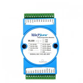 8AI, 4DI, 4DO mixed signal to RS-485/232 MODBUS data acquisition