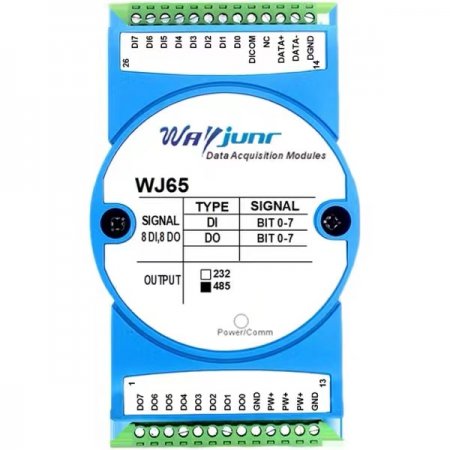 Eight way DI and eight way DO switch isolation to RS-485/232