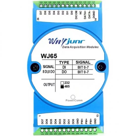 Eight way DI and eight way DO switch isolation to RS-485/232